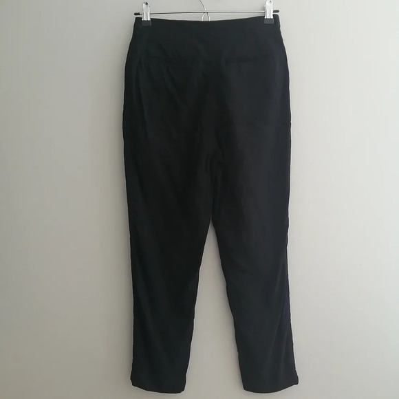 Aritzia Wilfred Cherice Linen Blend Black Straight High Rise Pants Crop Ankle 4 - Picture 3 of 16